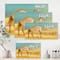 Designart - Camels In Desert - Farmhouse Canvas Wall Art Print